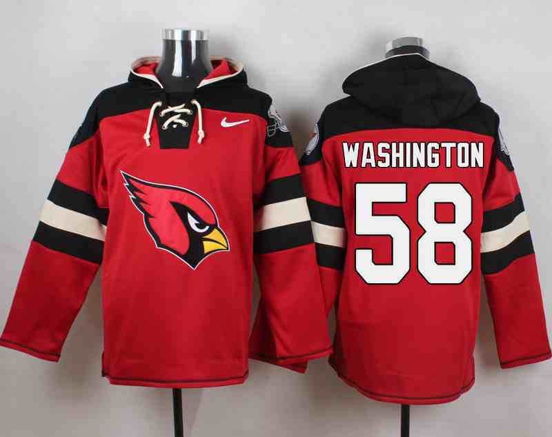 Nike Cardinals 58 Daryl Washington Red Hooded Jersey