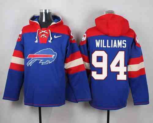 Nike Bills 94 Mario Williams Blue Hooded Jersey