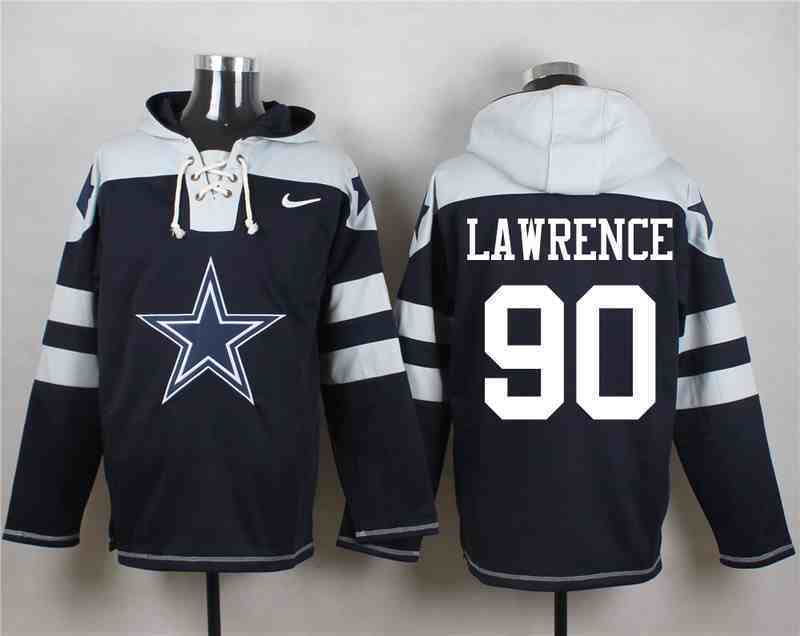Nike Cowboys 90 Demarcus Lawrence Navy Hooded Jersey