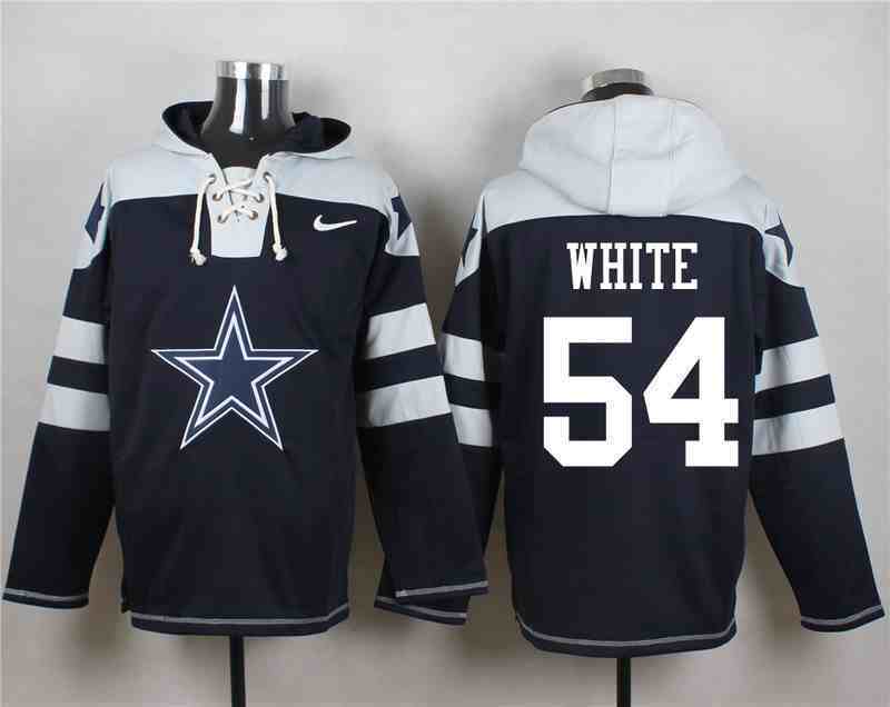 Nike Cowboys 54 WHITE Navy Hooded Jersey