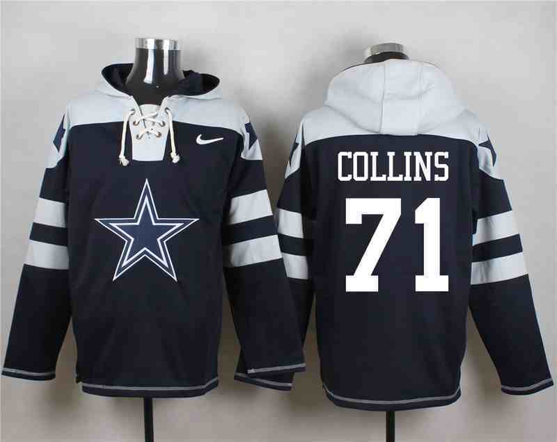 Nike Cowboys 71 La'El Collins Navy Hooded Jersey