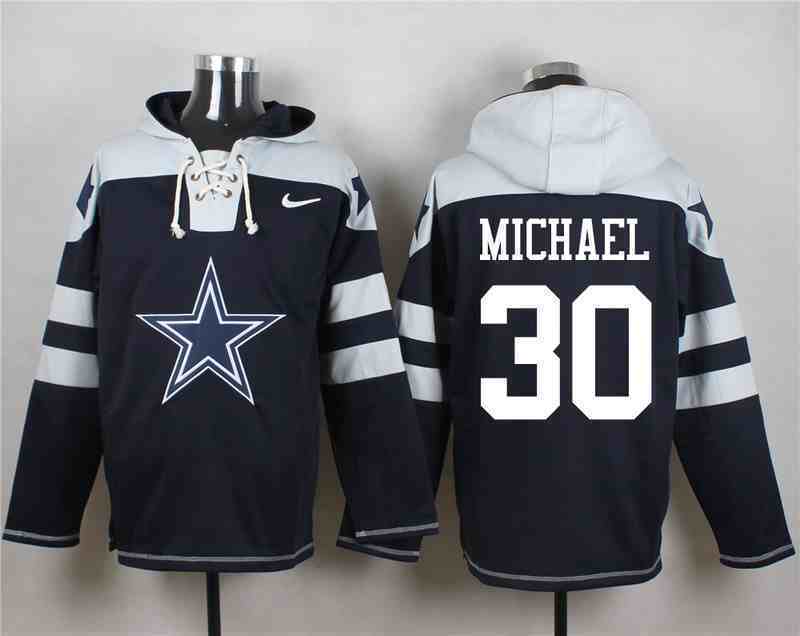 Nike Cowboys 30 MICHAEL Navy Hooded Jersey