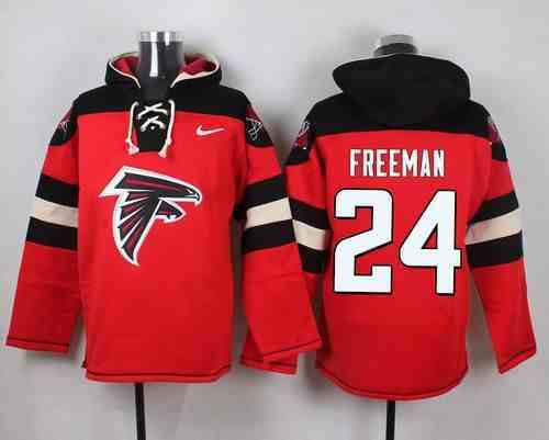 Nike Falcons 24 Devonta Freeman Red Hooded Jersey