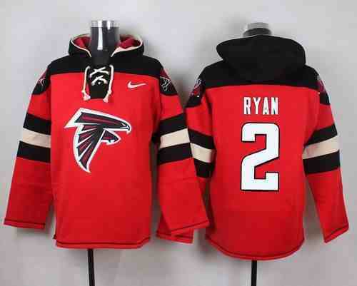 Nike Falcons 2 Matt Ryan Red Hooded Jersey