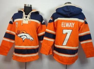 Denver Broncos #7 John Elway Orange Sawyer Hooded Sweatshirt NFL Hoodie