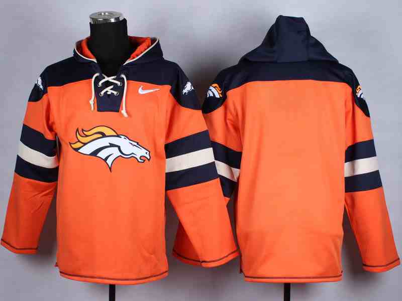 Nike Broncos Orange Hooded Jerseys