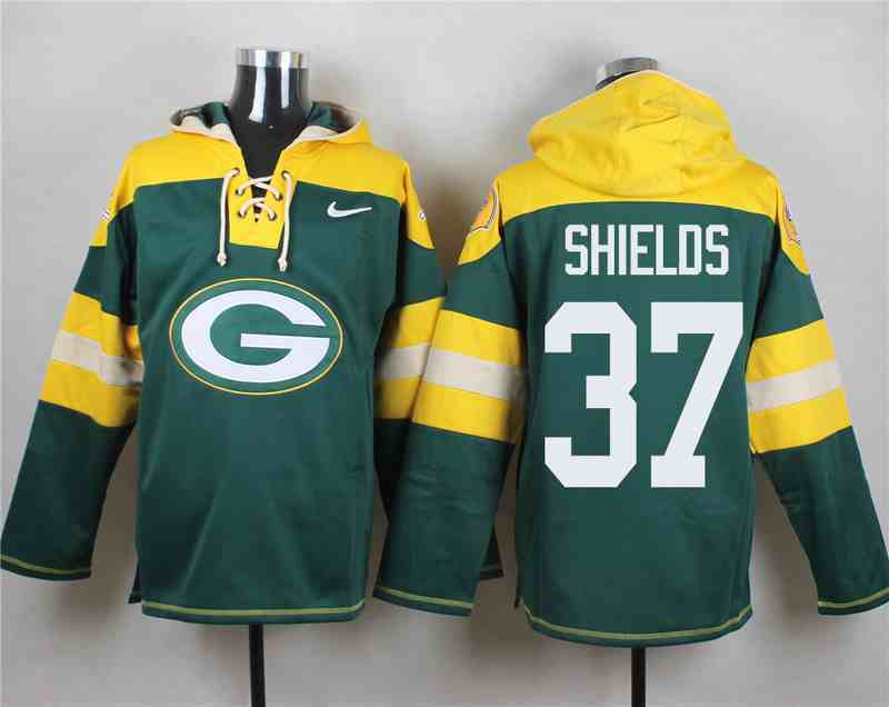 Nike Packers 37 Sam Shields Green Hooded Jersey