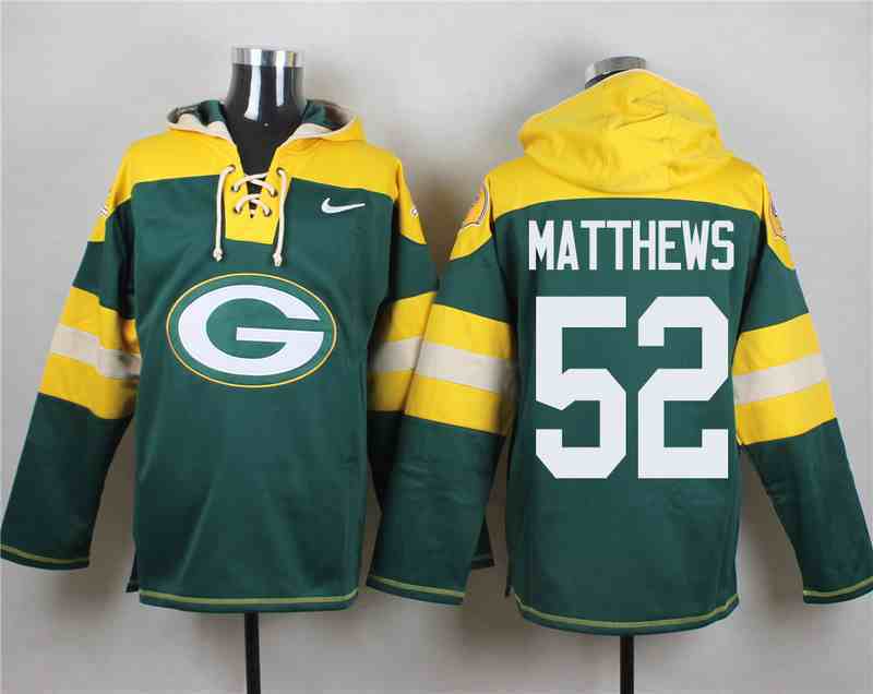 Nike Packers 52 Clay Matthews Green Hooded Jersey