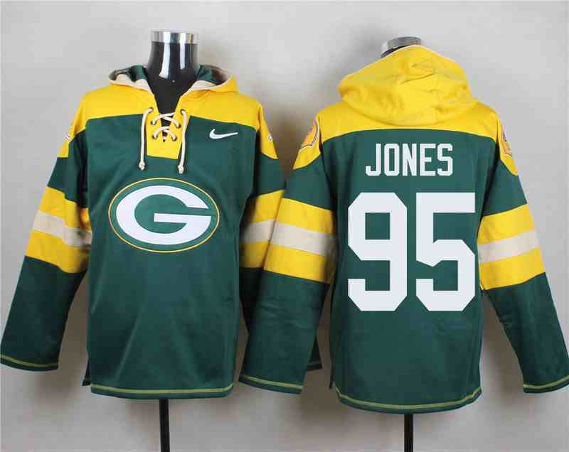 Nike Packers 95 Datone Jones Green Hooded Jersey