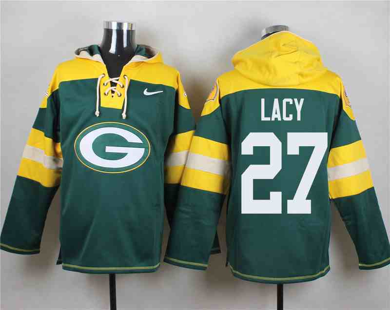 Nike Packers 27 Eddie Lacy Green Hooded Jersey