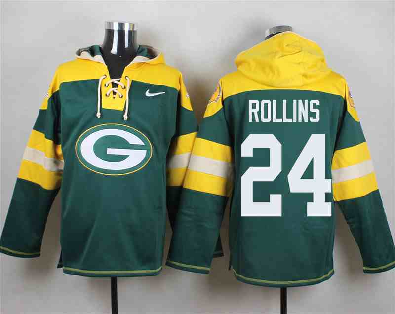 Nike Packers 24 Quinten Rollins Green Hooded Jersey