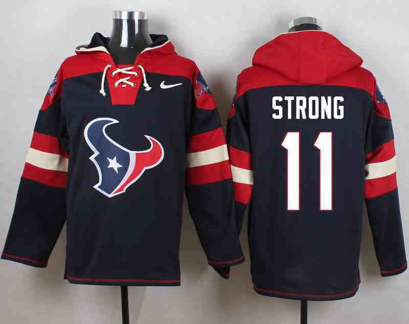 Nike Texans 11 Jaelen Strong Navy Hooded Jersey