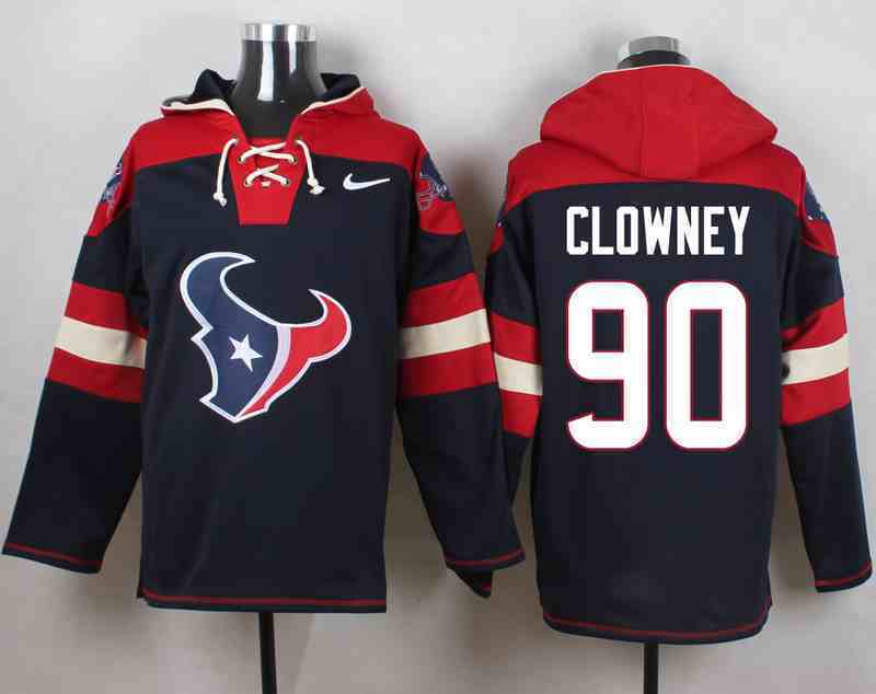 Nike Texans 90 Jadeveon Clowney Navy Hooded Jersey