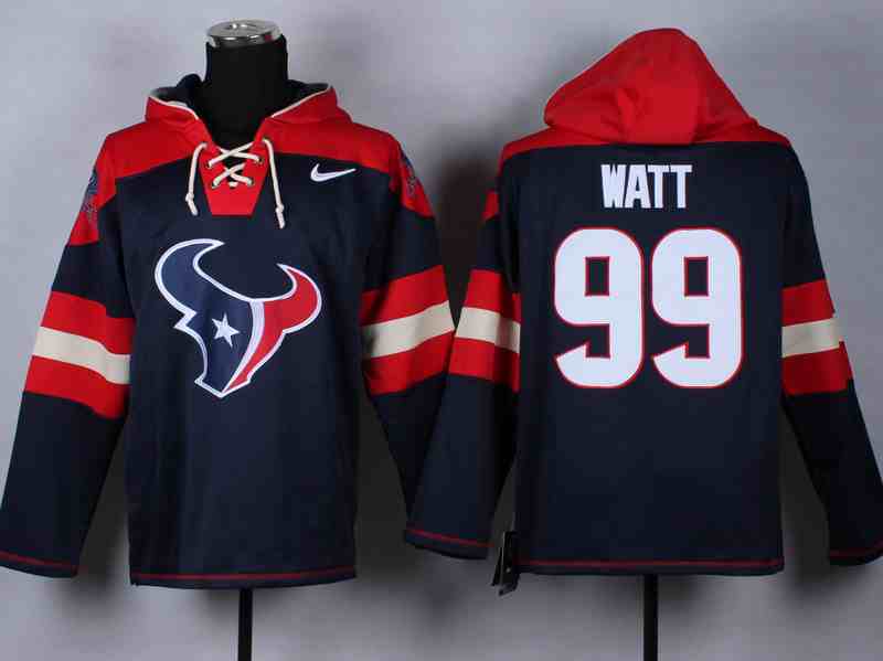 Nike Texans 99 J.J. Watt Navy Hooded Jersey