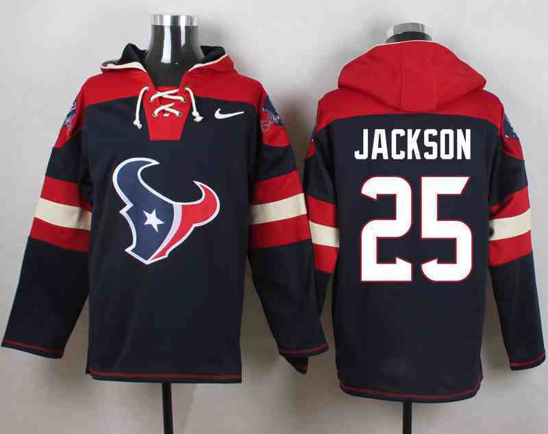 Nike Texans 25 Kareem Jackson Navy Hooded Jersey