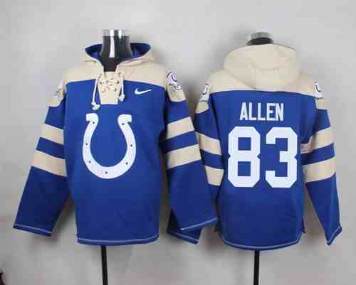 Nike Colts 83 Dwayne Allen Blue Hooded Jersey