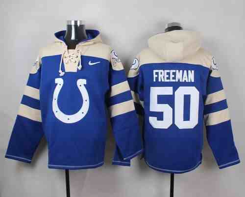 Nike Colts 50 Jerrell Freeman Blue Hooded Jersey