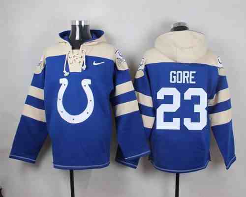 Nike Colts 23 Frank Gore Blue Hooded Jersey