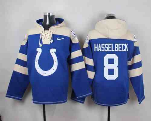Nike Colts 8 Matt Hasselbeck Blue Hooded Jersey