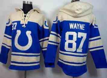 Indianapolis Colts #87 Reggie Wayne Royal Blue Sawyer Hooded Sweatshirt NFL Hoodie