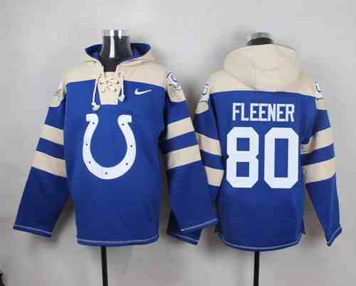 Nike Colts 80 Coby Fleener Blue Hooded Jersey