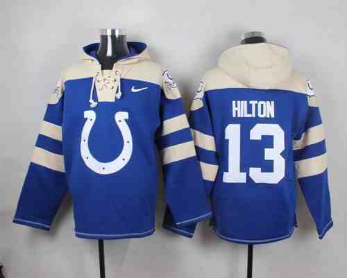 Nike Colts 13 T.Y. Hilton Blue Hooded Jersey