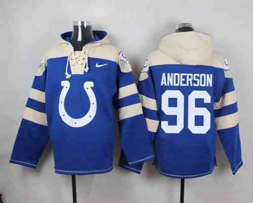 Nike Colts 96 Henry Anderson Blue Hooded Jersey