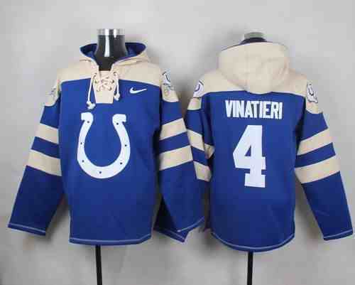 Nike Colts 4 Adam Vinatieri Blue Hooded Jersey