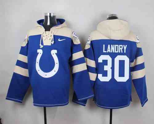 Nike Colts 30 LANDRY Blue Hooded Jersey