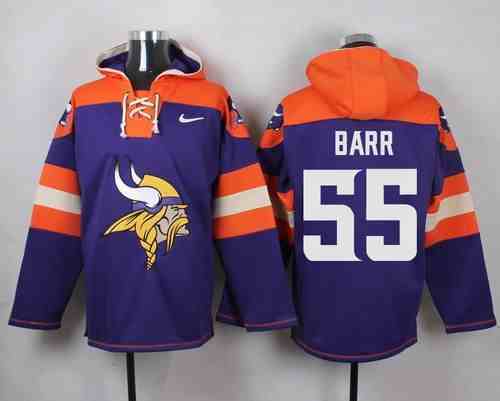 Nike Vikings 55 Anthony Barr Purple Hooded Jersey