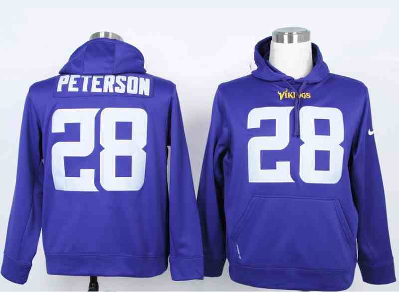 Nike Minnesota Vikings #28 Adrian Peterson Purple Hoody