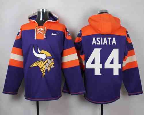 Nike Vikings 44 Matt Asiata Purple Hooded Jersey
