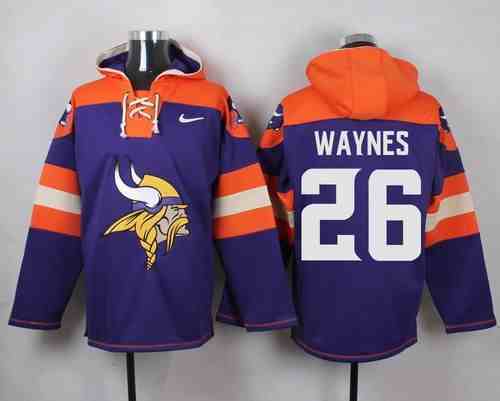Nike Vikings 26 Trae Waynes Purple Hooded Jersey
