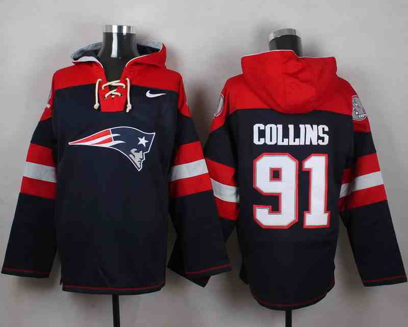 Nike Patriots 91 Jamie Collins Navy Hooded Jersey