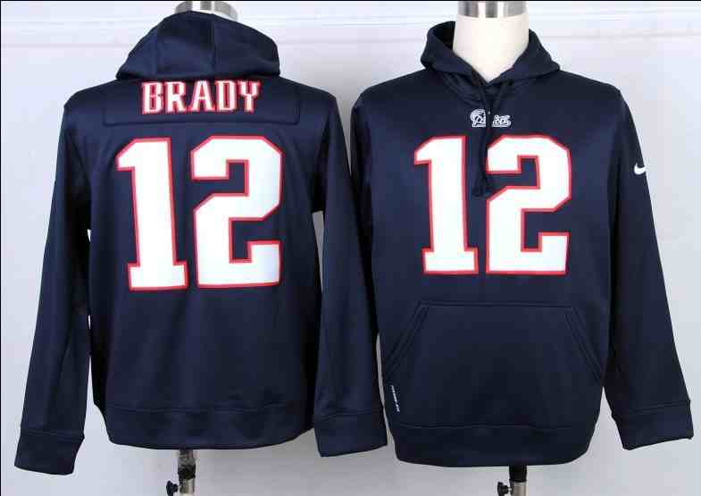 Nike New England Patriots #12 Tom Brady Blue Hoodie