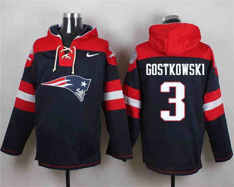Nike Patriots 3 Stephen Gostkowski Navy Hooded Jersey