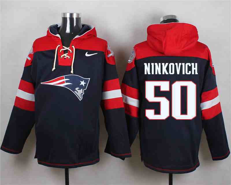 Nike Patriots 50 Rob Ninkovich Navy Hooded Jersey