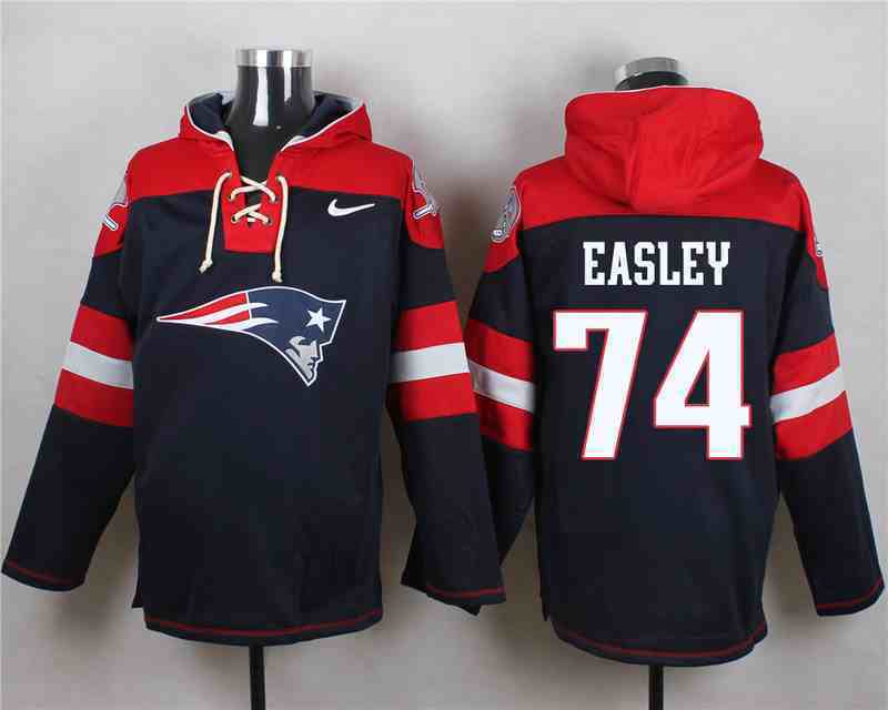 Nike Patriots 74 EASLEY Navy Blue Hooded Jerseys