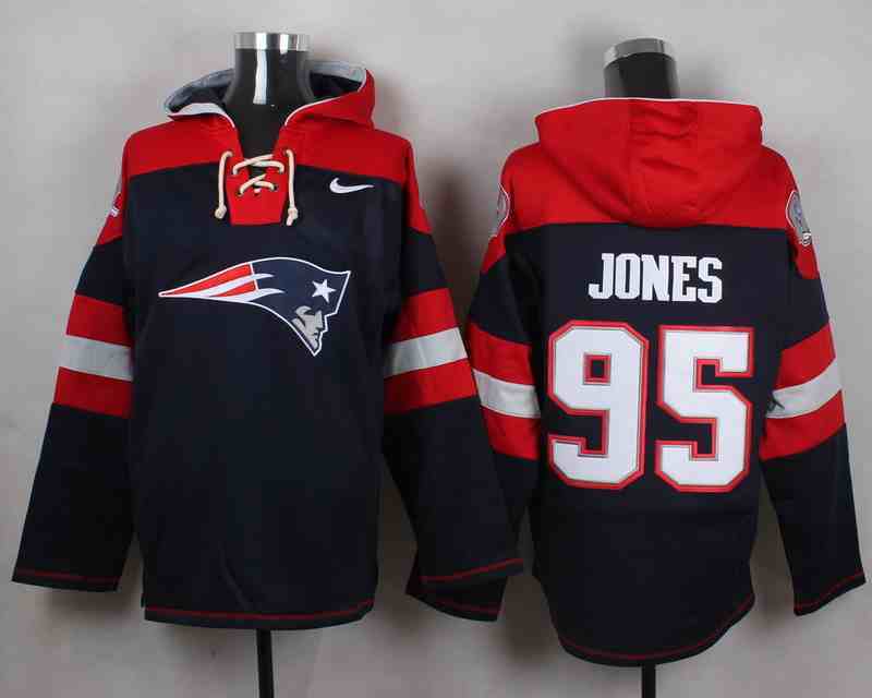 Nike Patriots 95 Chandler Jones Navy Hooded Jersey
