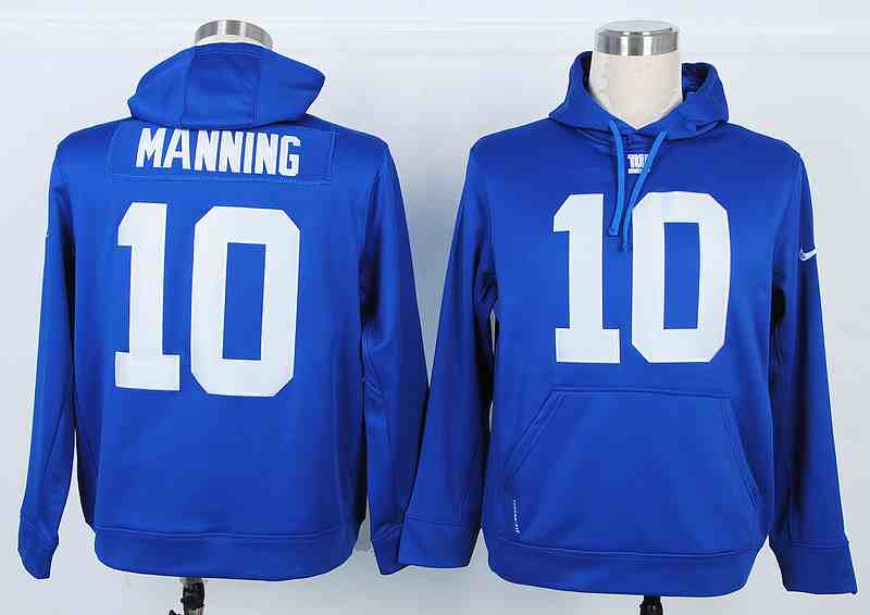 NFL New York Giants #10 Eli Manning Blue Hoody