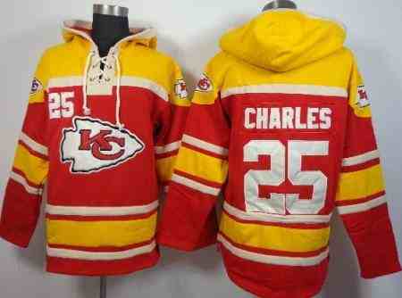 Kansas City Chiefs 25 Jamaal Charles Red Yellow NFL Hoodie