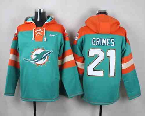 Nike Dolphins 21 Brent Grimes Green Hooded Jersey