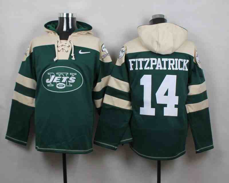 Nike Jets 14 Ryan Fitzpatrick Green Hooded Jersey