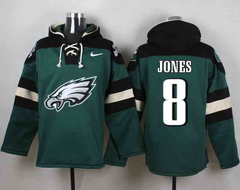 Nike Eagles 8 Donnie Jones Green Hooded Jersey