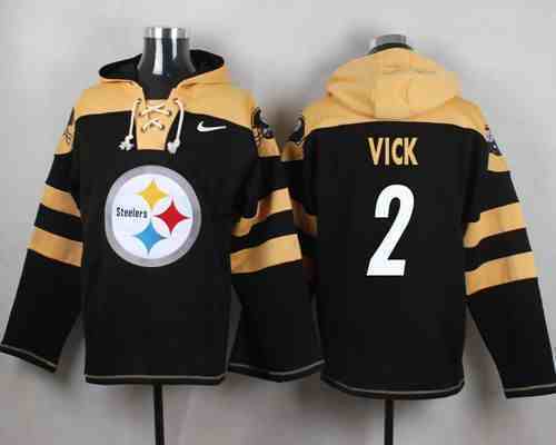 Nike Steelers 2 Mike Vick Black Hooded Jersey