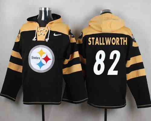 Nike Steelers 82 John Stallworth Black Hooded Jersey