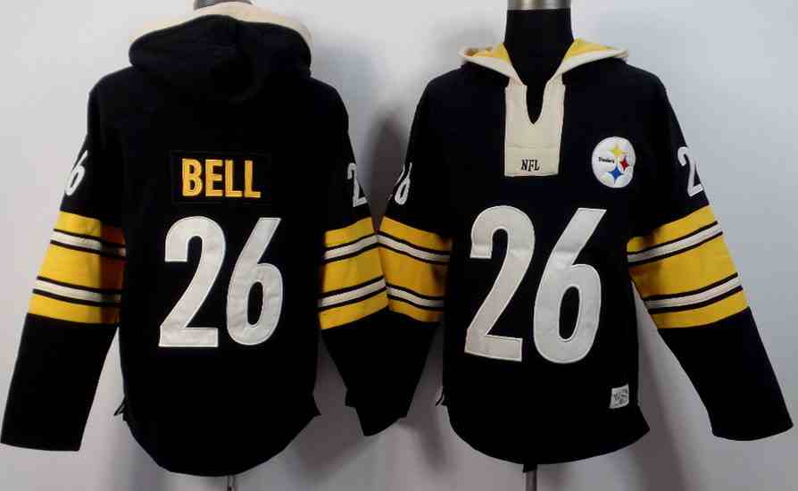 Steelers 26 Le'Veon Bell Black Hooded Jersey