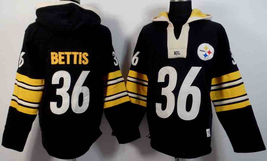 Steelers 36 Jerome Bettis Black Hooded Jersey