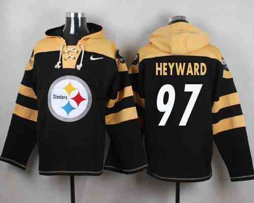 Nike Steelers 97 Cameron Heyward Black Hooded Jersey