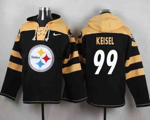 Nike Steelers 99 Brett Keisel Black Hooded Jersey